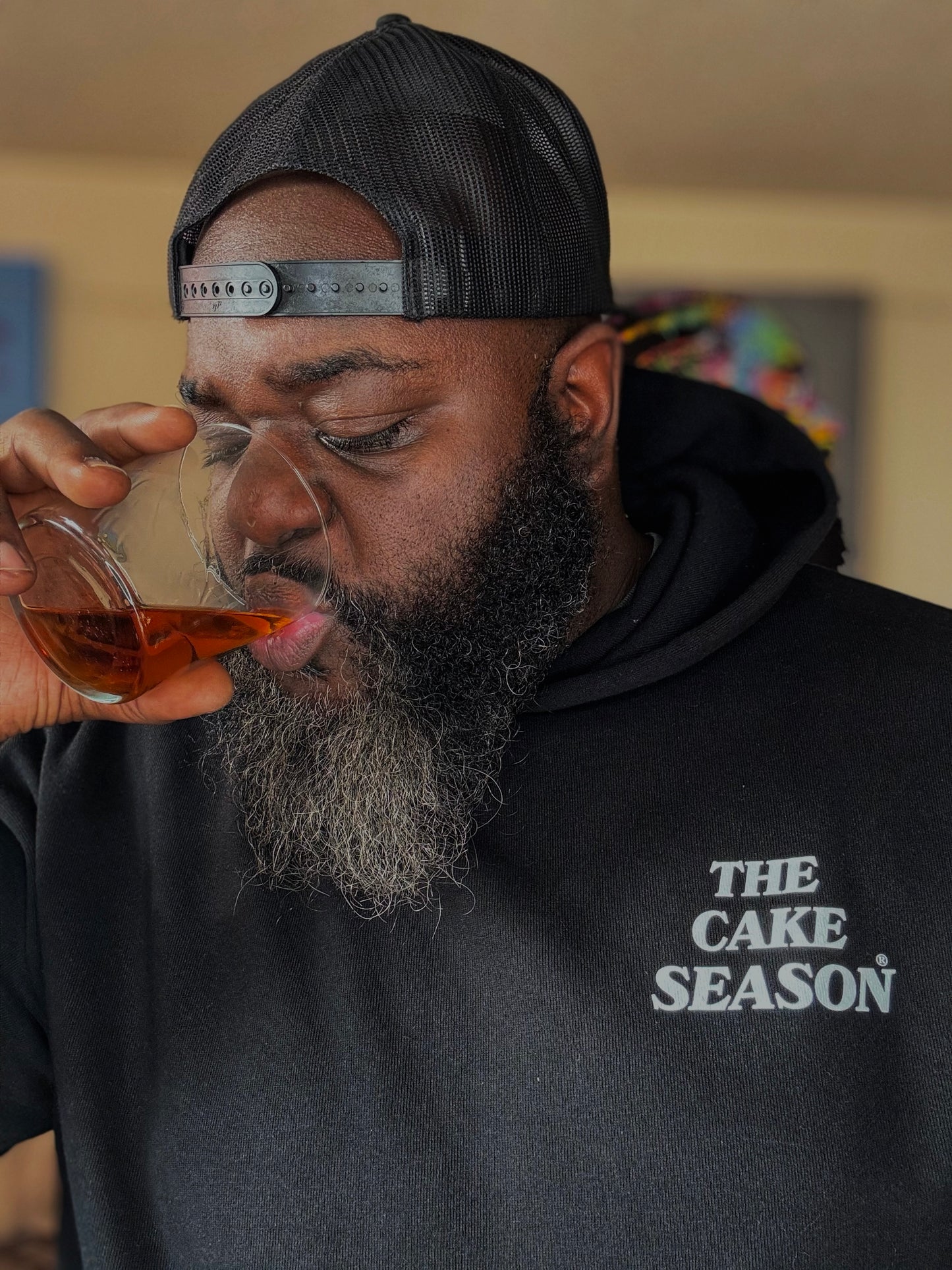 Oversized Luxe “Cake” Hoodie - Black