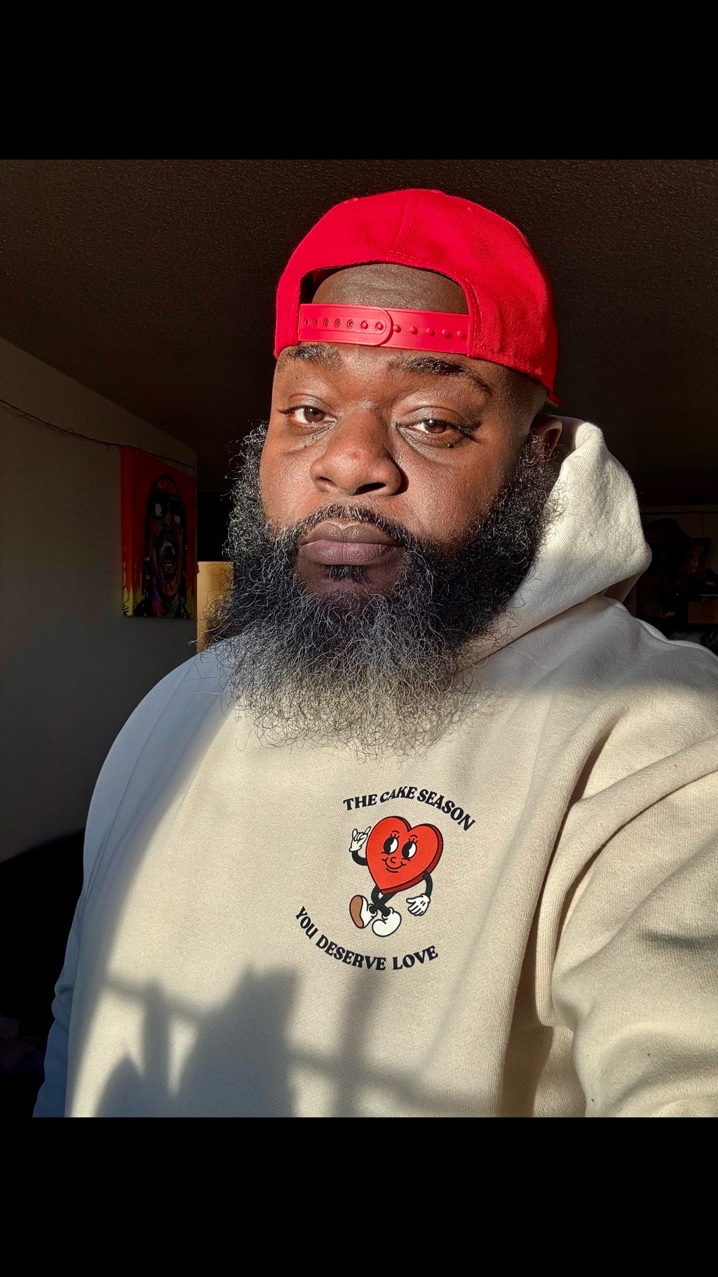 Oversized Luxe “Love” Hoodie - Bone