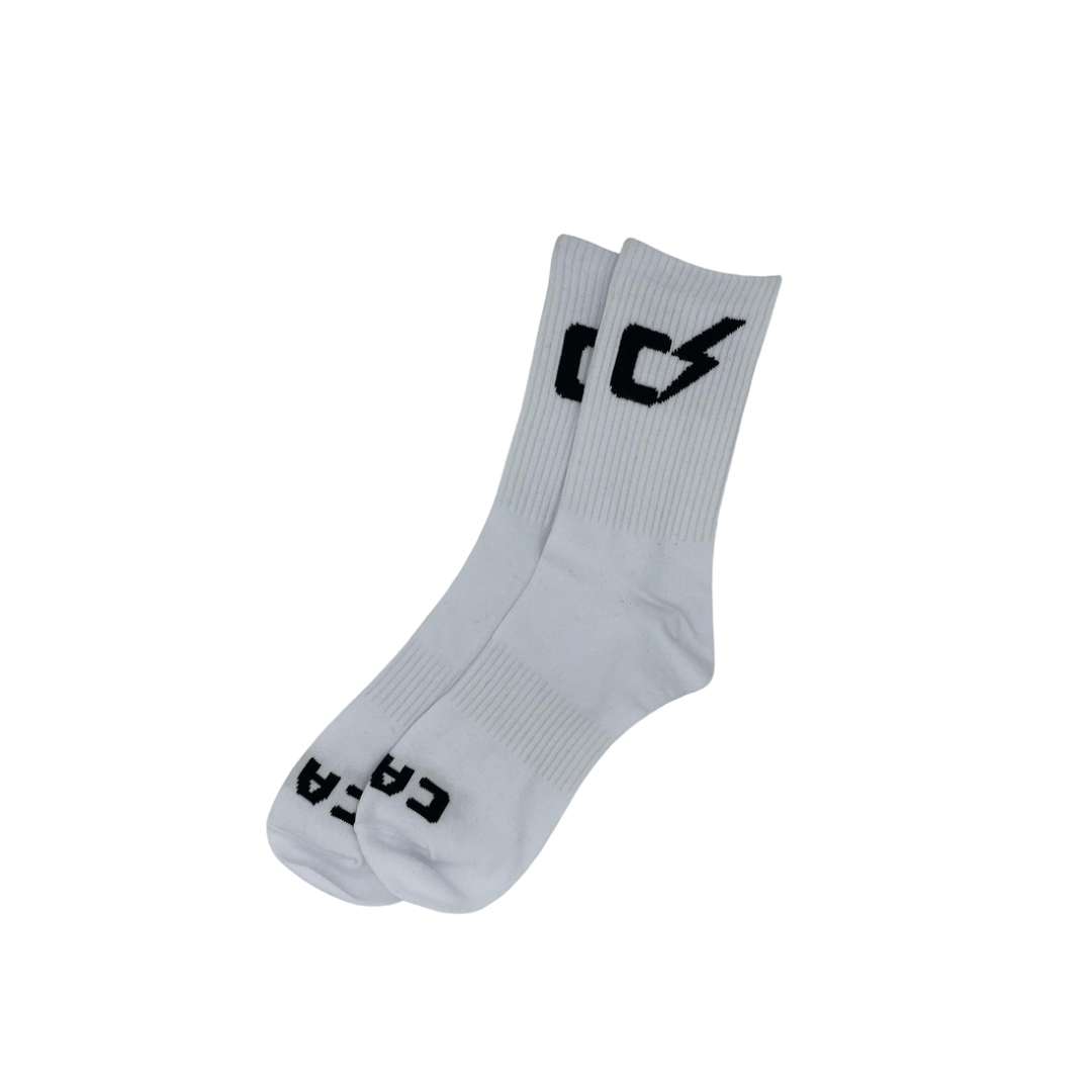 Cake Logo Crew Socks (White)